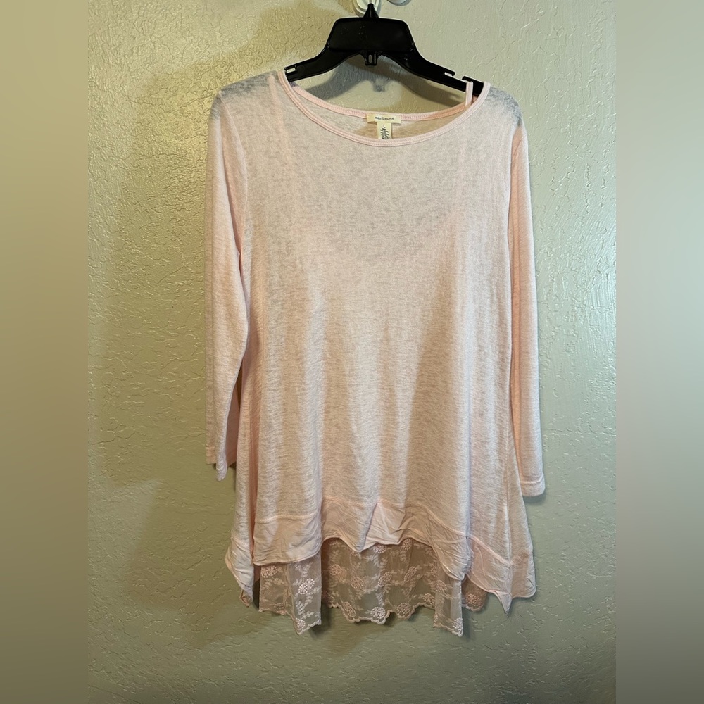 Westbound from Dillards size large new without tags light pink tunic blouse